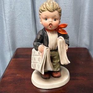 Rare 1950s Oversized Vintage Napco Newsboy 8” Tall Figurine AH3390A Hummel Style
